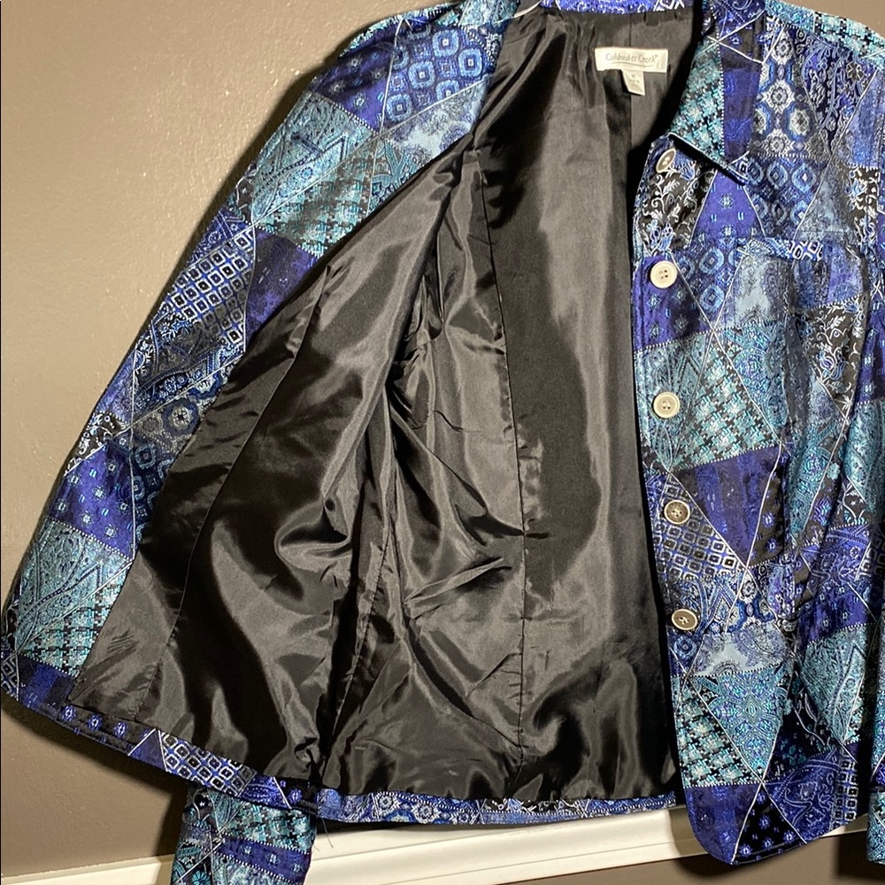 Coldwater Creek Blue Patchwork Design Jacket - image 8